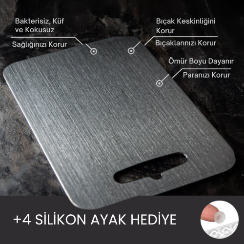 HOŞİMA® Paslanmaz Çelik Kesme Tahtası